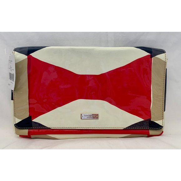 Kate Spade Abstract Signature Bow Patent Red New With Tags Free Shipping - Picture 12 of 16